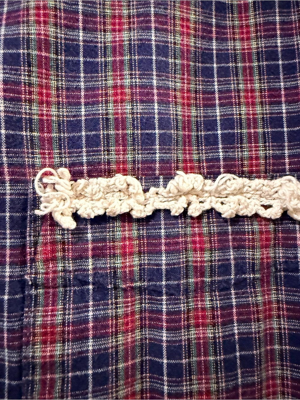 Women’s Plaid Button-Down Shirt w/ lace details - Picture 2 of 4
